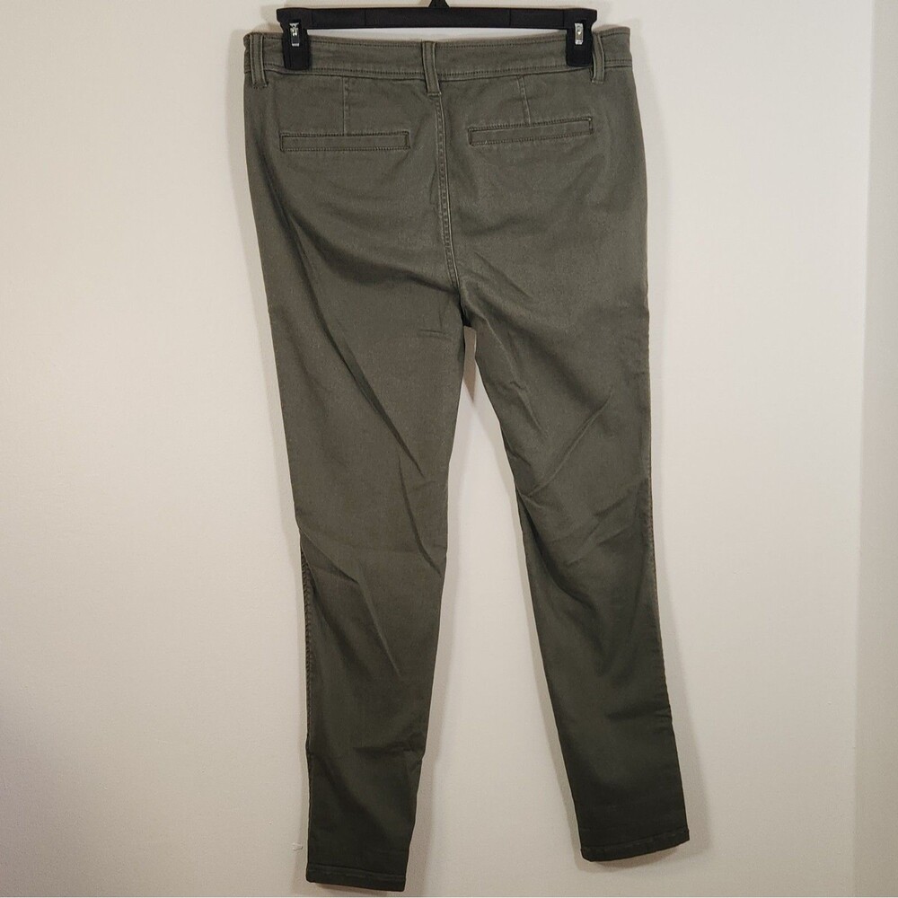 41Hawthorn Women's Green Skinny Twill Pants Size 12 Stretch Pockets Flat Front - Picture 3 of 10